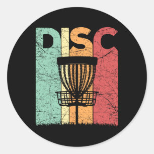 Disc Golf Vintage Frolf Retro Disc Golf Player Classic Round Sticker