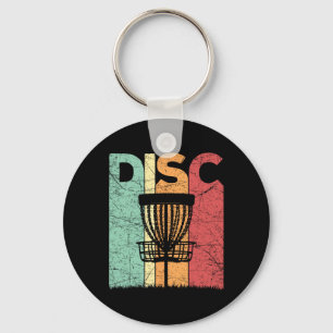 Disc Golf Vintage Frolf Retro Disc Golf Player Key Ring
