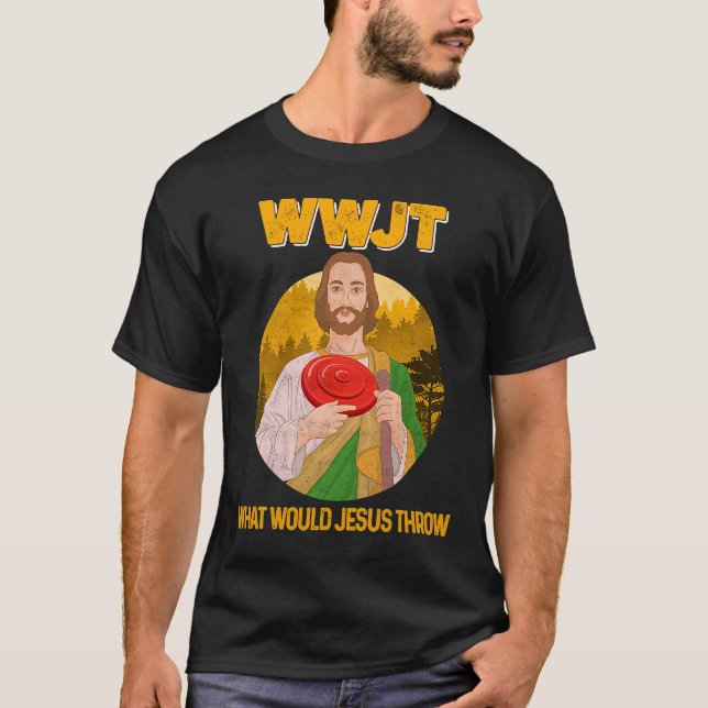 Disc Golf What Would Jesus Throw Frisbee Golf Men  T-Shirt (Front)