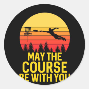 Disc Golf With You Classic Round Sticker