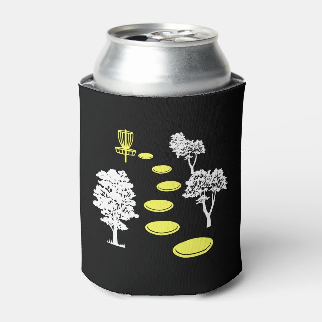Disc Golf Woods Disc Golfer Gift Can Cooler (Can Front)