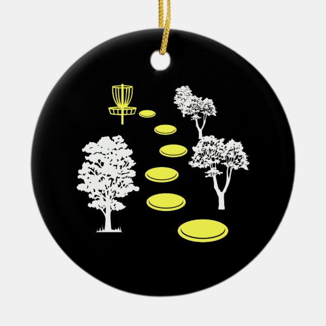 Disc Golf Woods Disc Golfer Gift Ceramic Ornament (Front)