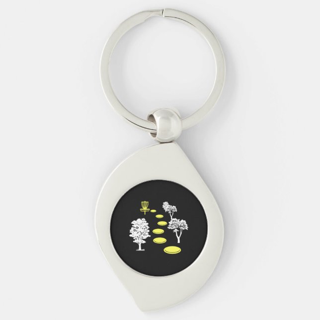 Disc Golf Woods Disc Golfer Gift Key Ring (Front)