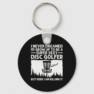 Disc Golfer Art For Men Women Disc Golf Player Dis Key Ring