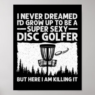 Disc Golfer Art For Men Women Disc Golf Player Dis Poster