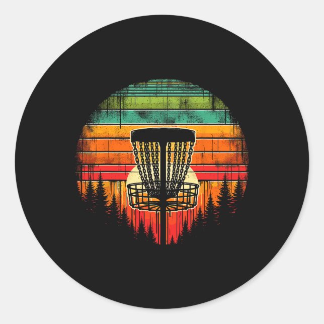 Disc Golfer Colourful Disc Golf  Classic Round Sticker (Front)