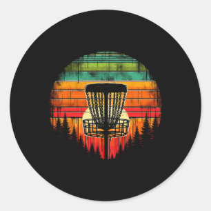 Disc Golfer Colourful Disc Golf Classic Round Sticker