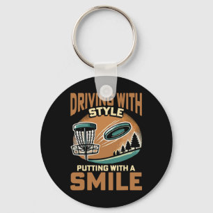 Disc Golfer Driving With Style Disc Golf _1 Key Ring