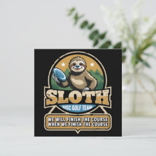 Disc Golfer Funny Sloth Disc Golf Player Golfer Invitation