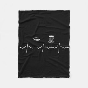 Disc Golfer Heartbeat Golfing Gift Frolf Hobby Dis Fleece Blanket