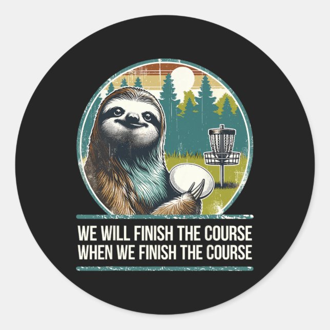 Disc Golfer I Sloth Disc Golf Player  Classic Round Sticker (Front)