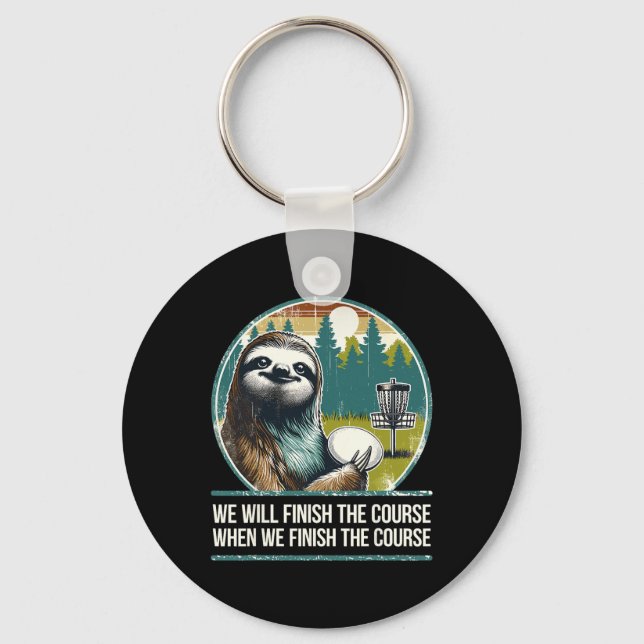 Disc Golfer I Sloth Disc Golf Player  Key Ring (Front)