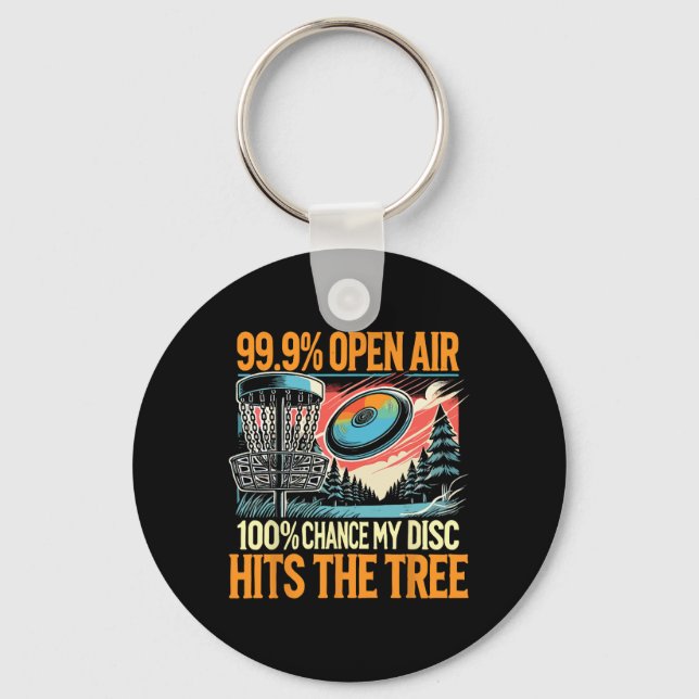 Disc Golfer My Disc Hits The Tree Disc Golf  Key Ring (Front)