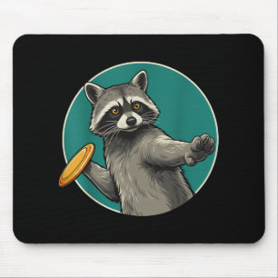 Disc Golfer Racoon Disc Golf Player Animal Sports Mouse Pad