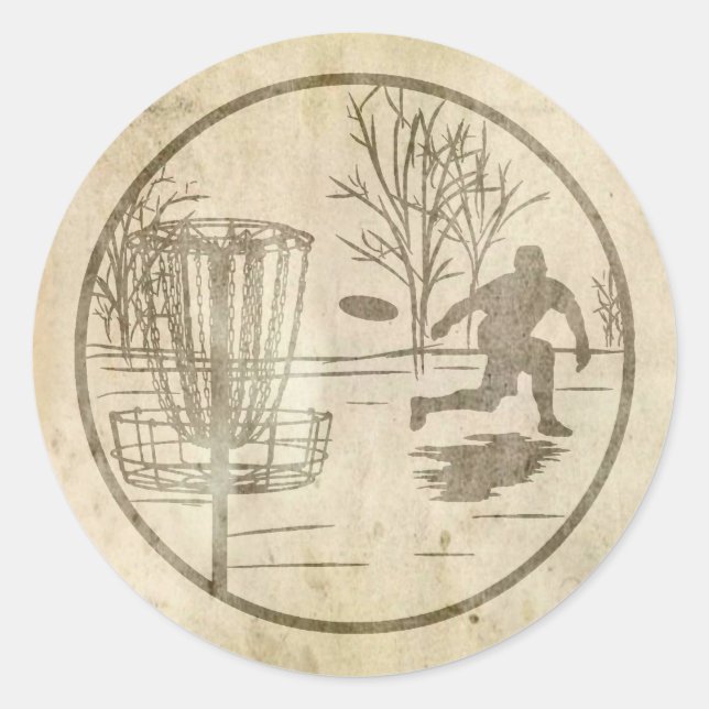 Disc Golfing Classic Round Sticker (Front)