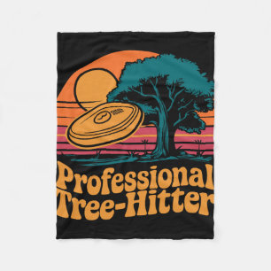 Disc Golfing Disc, Professional Tree-hitter, Retro Fleece Blanket