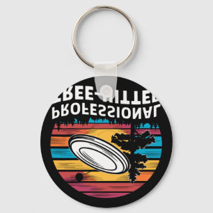 Disc Golfing Disc, Professional Tree-hitter, Retro Key Ring
