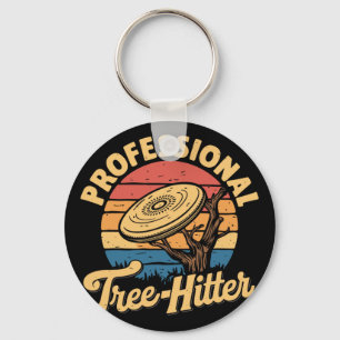 Disc Golfing Disc, Professional Tree-hitter, Retro Key Ring