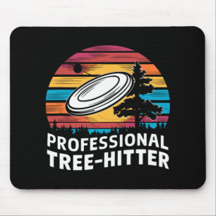 Disc Golfing Disc, Professional Tree-hitter, Retro Mouse Pad