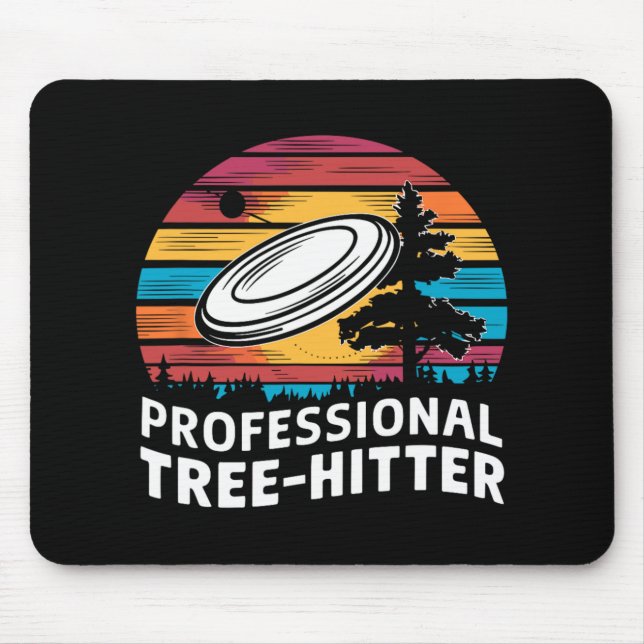 Disc Golfing Disc, Professional Tree-hitter, Retro Mouse Pad (Front)