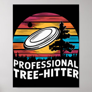 Disc Golfing Disc, Professional Tree-hitter, Retro Poster