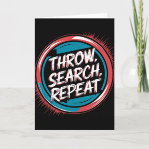 Disc Golfing Disc, Throw Search Repeat, Retro Disc Card
