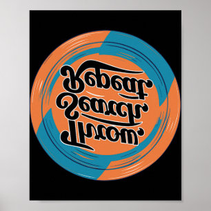 Disc Golfing Disc, Throw Search Repeat, Retro Disc Poster