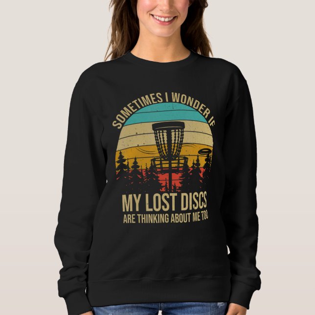 disc golfing frolfing joke with disc golf tree bas sweatshirt (Front)