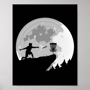 Disc Golfing Funny Full Moon Disc Golf Men Poster