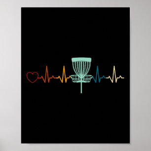 Disc Golfing Heartbeat Disc Golf Sket Disc Golf He Poster