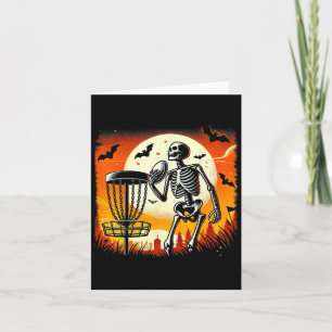 Disc Golfing Skeleton Halloween Disc Golf For Squa Card