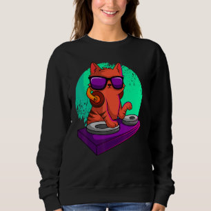Disc Jockey Cat Radio Club Dj Turntablist Deejay K Sweatshirt