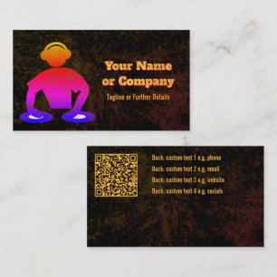Disc Jockey, Event & Party DJ - Bright Club Colors Business Card