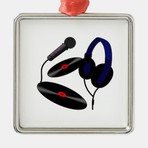 Disc Jockey logo Metal Ornament