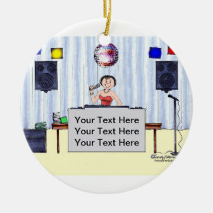 Disc Jockey/MC - Female Ceramic Tree Decoration