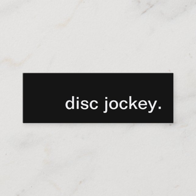 disc jockey. mini business card (Front)