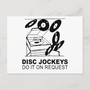 disc jockeys do it on request postcard