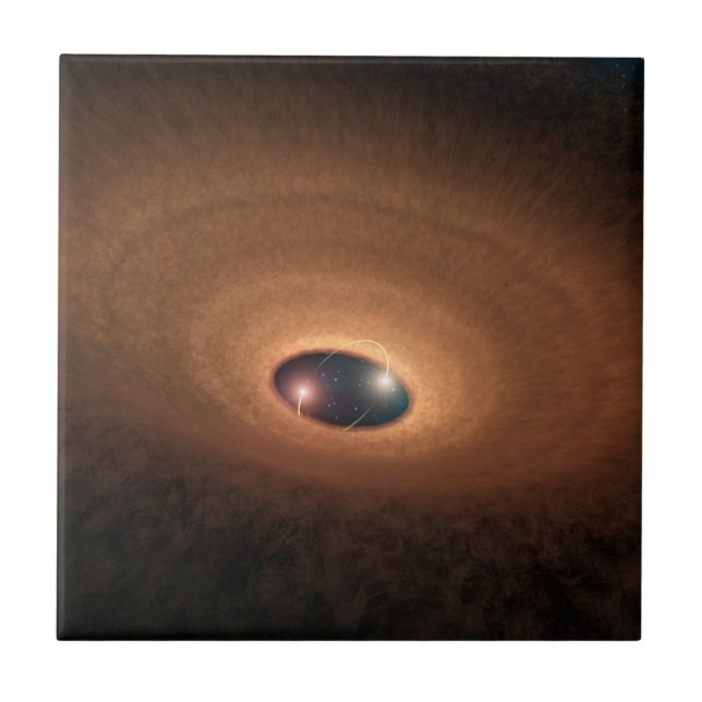 Disc Of Dusty Material Leftover From Star Forming Ceramic Tile (Front)