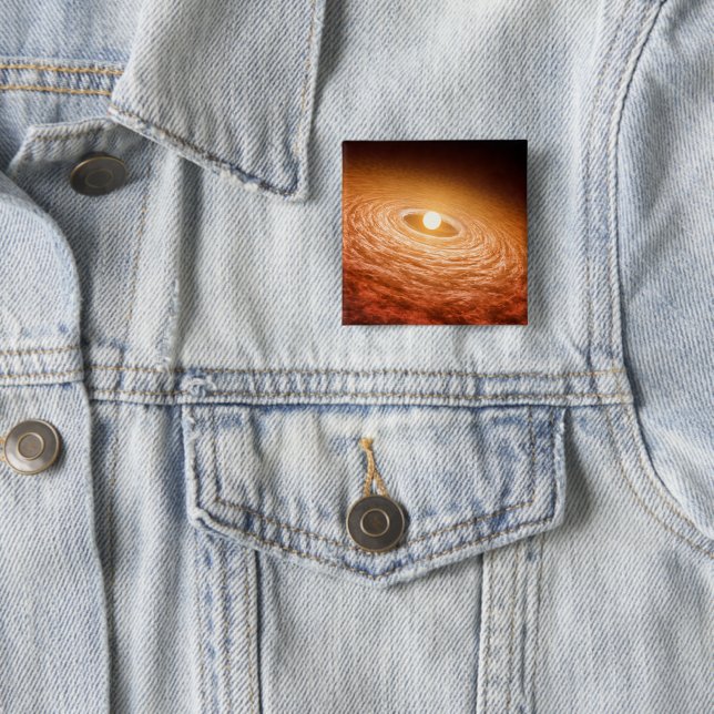 Disc Of Material Surrounding Star Fu Orionis. 15 Cm Square Badge (In Situ)