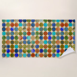 Disc of sea glass beach towel