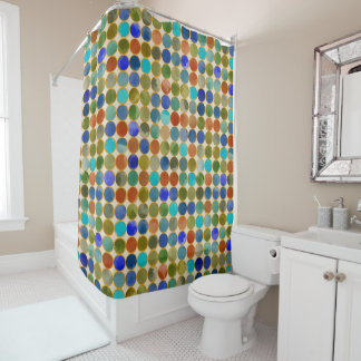 Disc of sea glass shower curtain