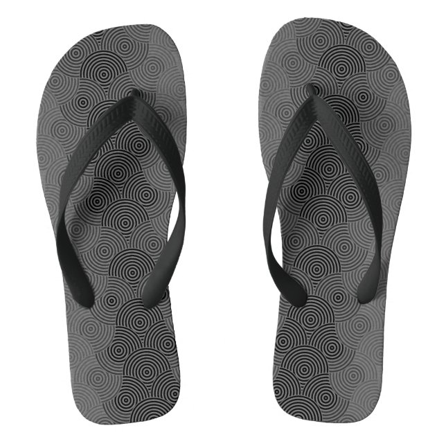 Disc Pattern 02.Grey Lgrey BG Thongs (Footbed)