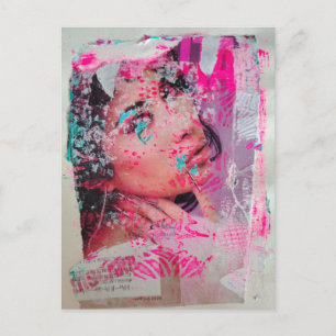 Discard Woman Mixed Media Collage Postcard