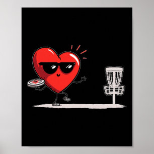 Discgolf Heart Disc Golf Golfer Valentine's Day Su Poster
