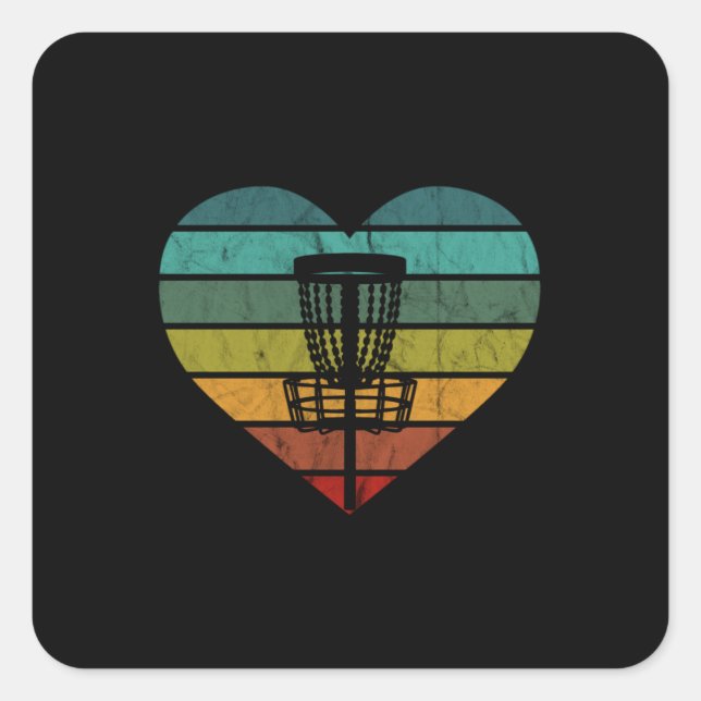 DiscGolf - Retro Vintage Target Basket Square Sticker (Front)