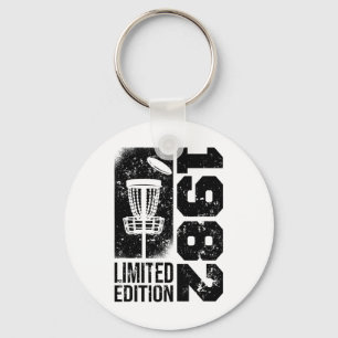 Discgolf Vintage 1982 Birthday Disc-golfing Game D Key Ring
