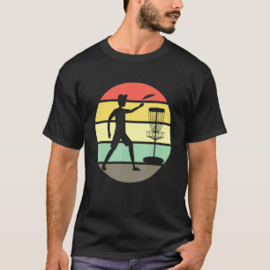 Discgolf Vintage Sunset Design Retro Disc Golf T-Shirt