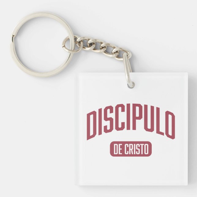 Disciple Burgundy Acrylic Keychain Spanish (Front)