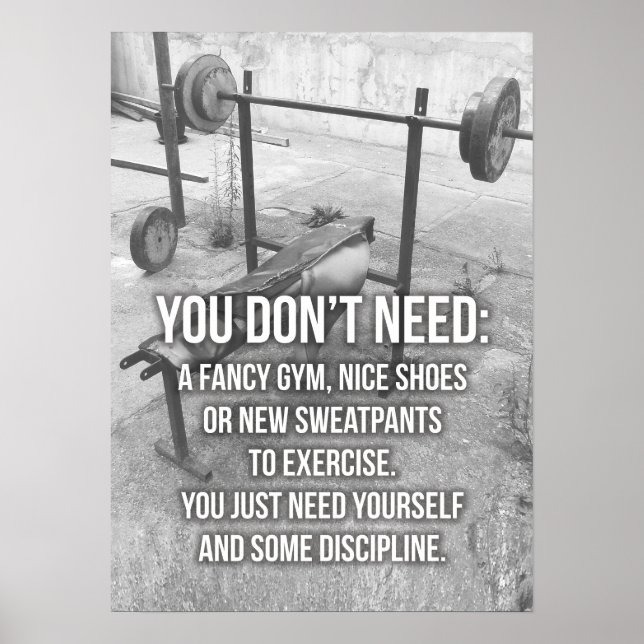 Discipline And Yourself - Gym Motivational Poster (Front)