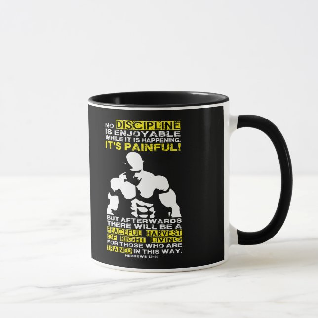 DISCIPLINE - Bodybuilding Workout Motivational Mug (Right)